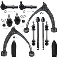 Detroit Axle - 12pc Front End Kit for Silverado Suburban 1500 Avalanche Tahoe Sierra Yukon XL 1500 Escalade, Upper Control Arms